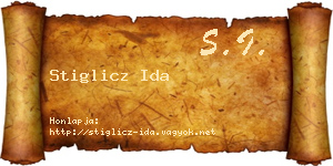 Stiglicz Ida névjegykártya
