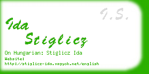 ida stiglicz business card
